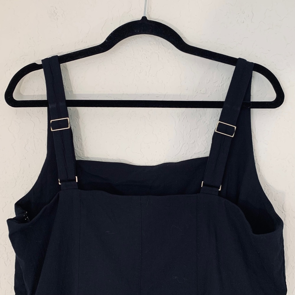 Abercrombie Fitch Dress Mila Bubble Hem Mini XL Black Square Neck Coquette Chic - Picture 6 of 12